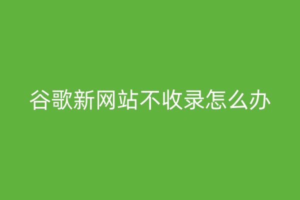 谷歌新網(wǎng)站不收錄怎么辦