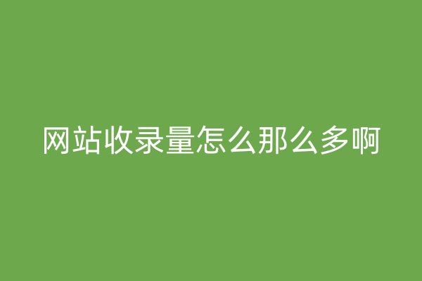 網(wǎng)站收錄量怎么那么多啊